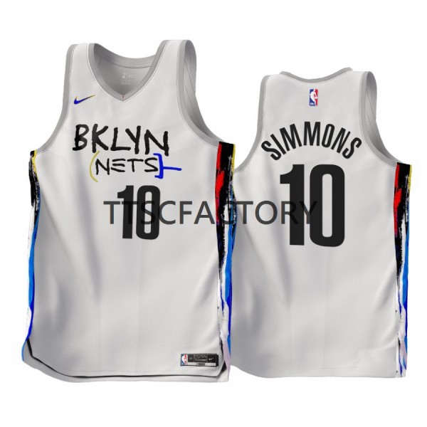 Brooklyn Nets Trikot Ben Simmons 10 Nike 2022-23 City Edition Weiß Swingman - Herren